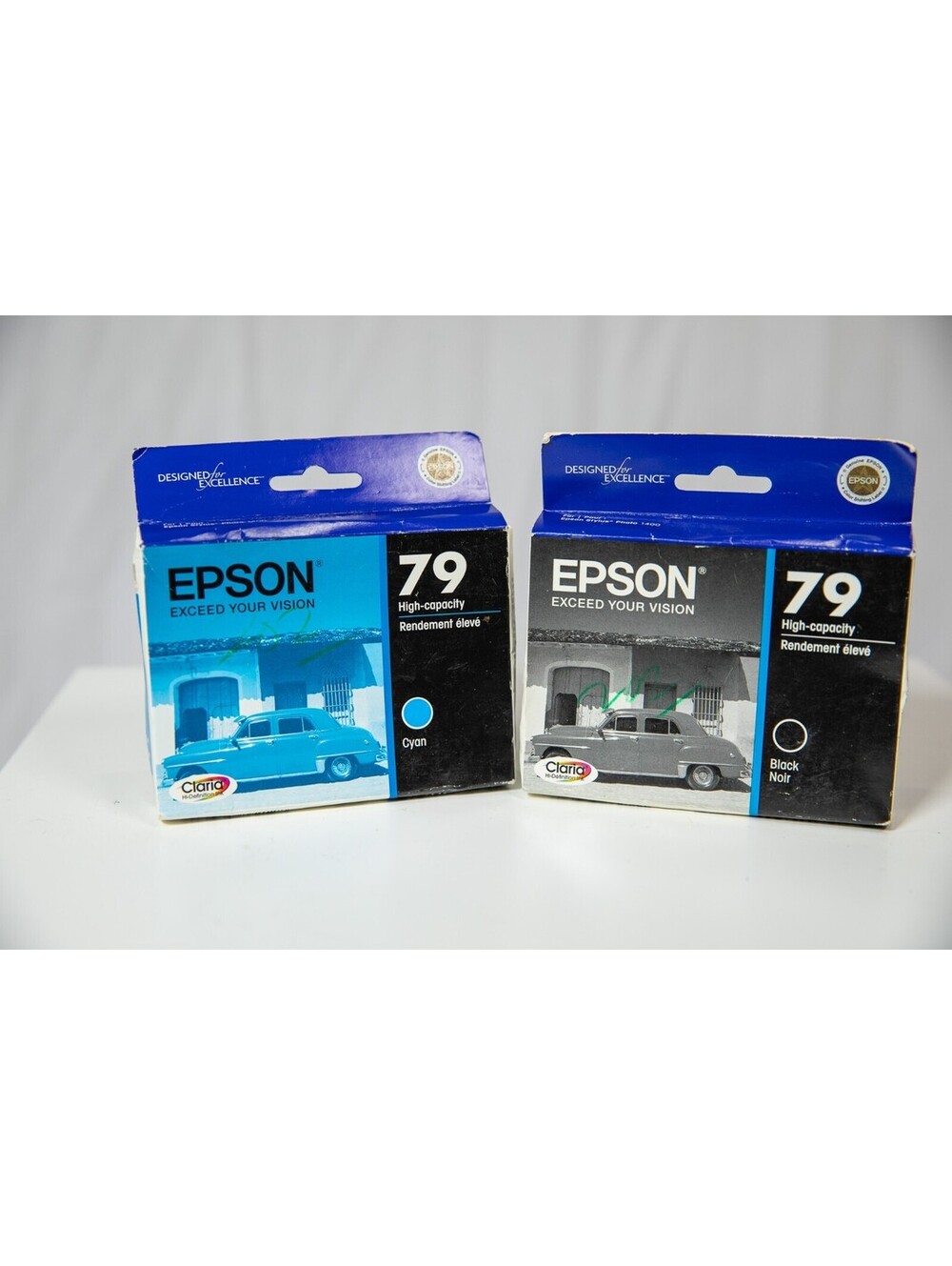 Genuine Epson 79 High Capacity Cyan and Black Ink Cartridges New Unopened